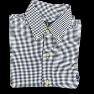 Ralph Lauren Navy and White Checkered Shirt
